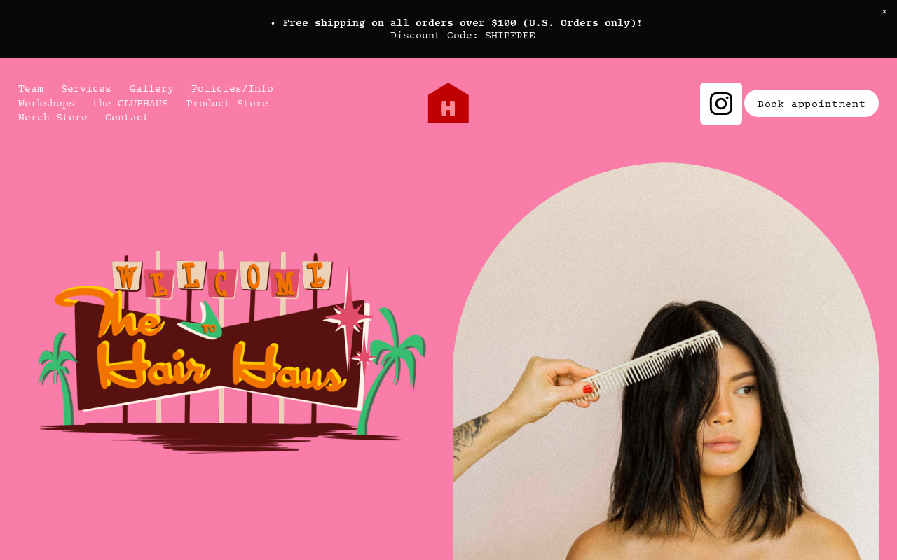 The Hair Haus — screenshot of their official website