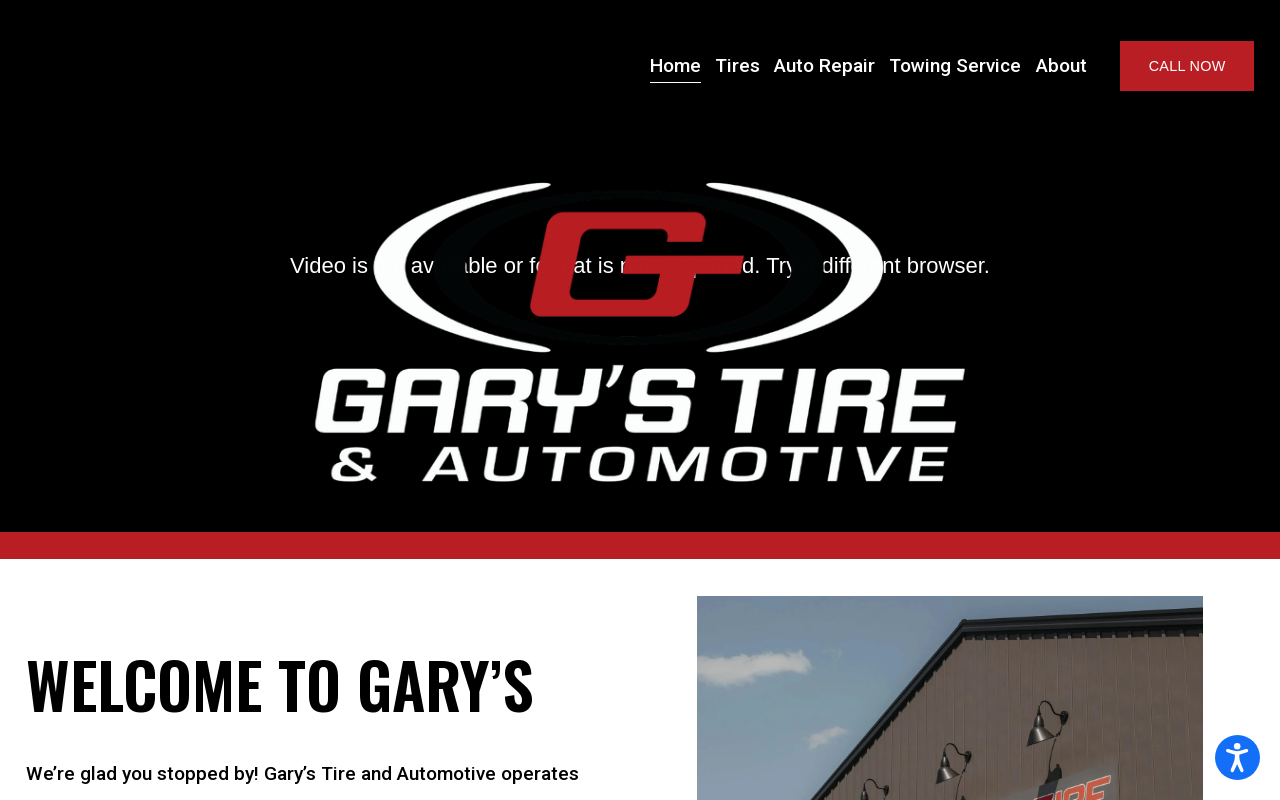 Gary's Tire & Auto — screenshot of their official website