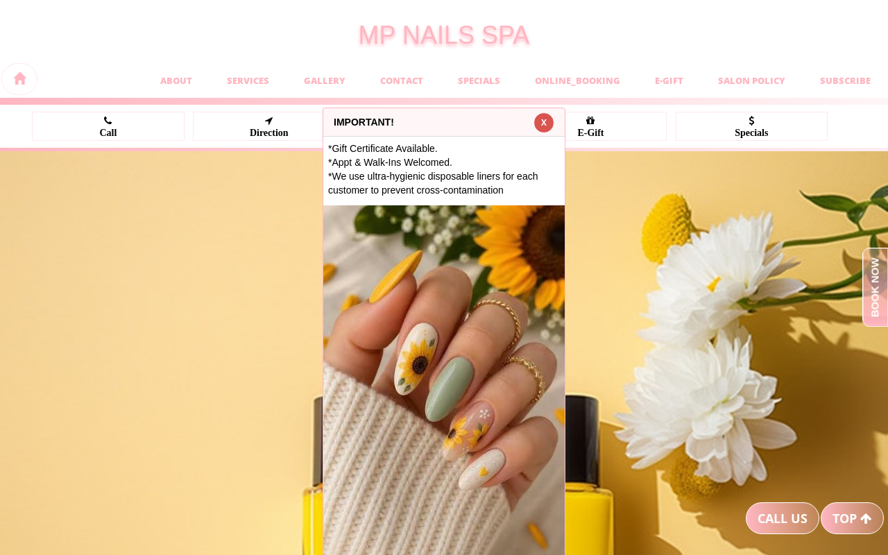 MP Nails Spa — screenshot of their official website