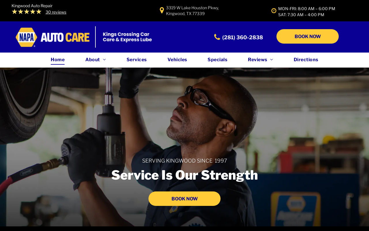 Kings Crossing Car Care — screenshot of their official website