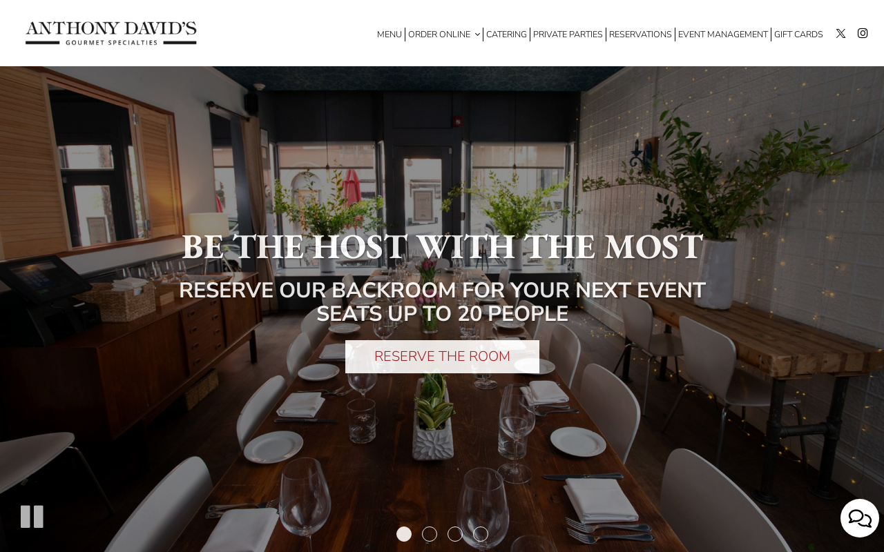 Anthony David Restaurant. — screenshot of their official website