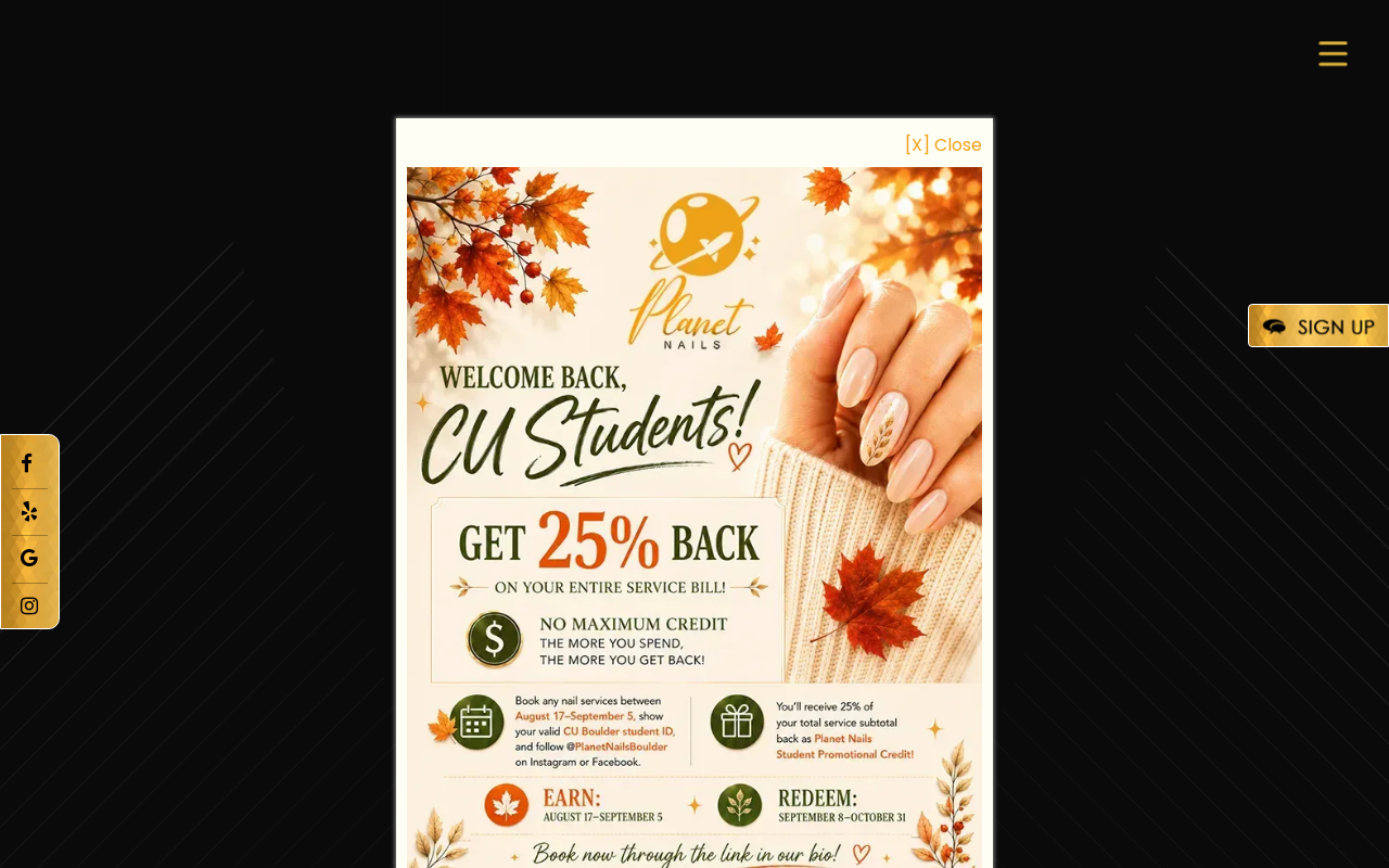 Planet Nails & Spa — screenshot of their official website