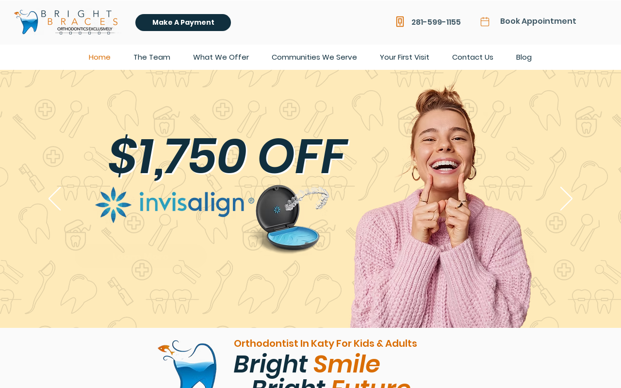 Bright Orthodontics Katy — screenshot of their official website