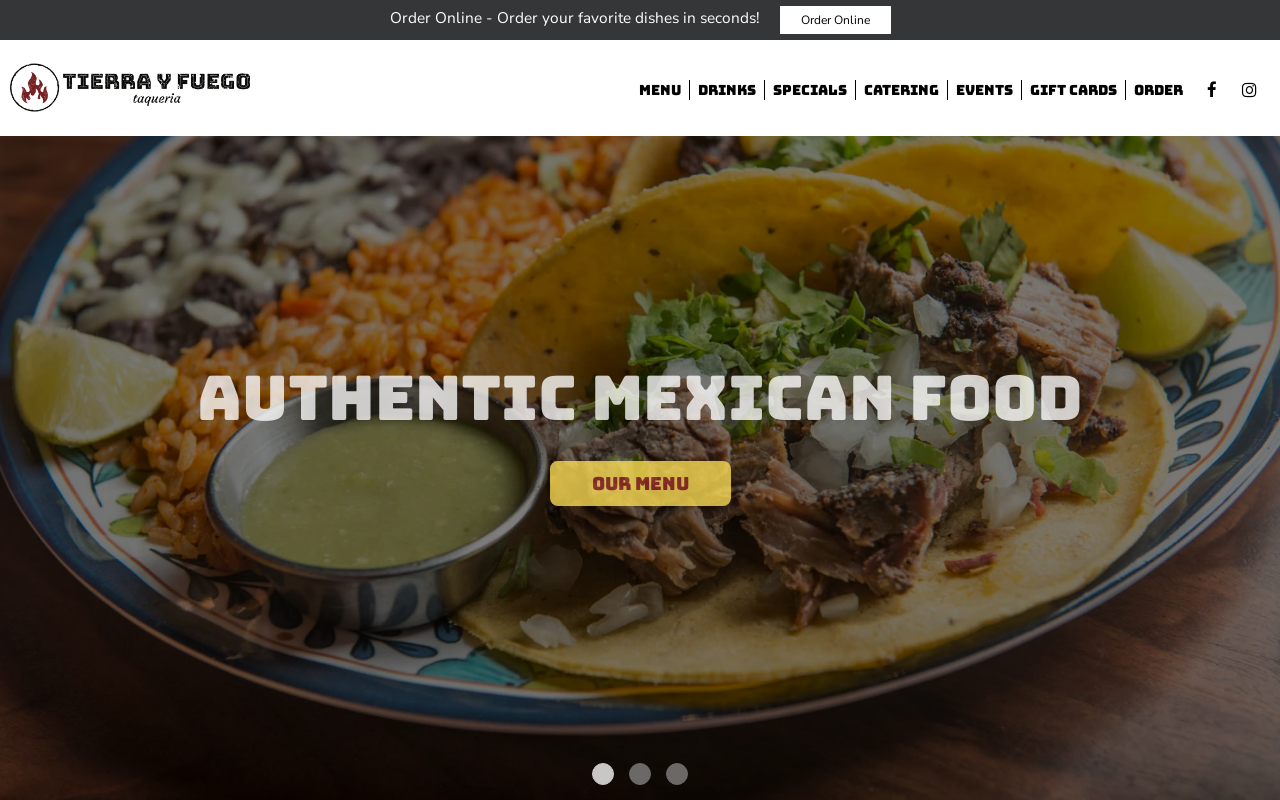 Tierra y Fuego — screenshot of their official website