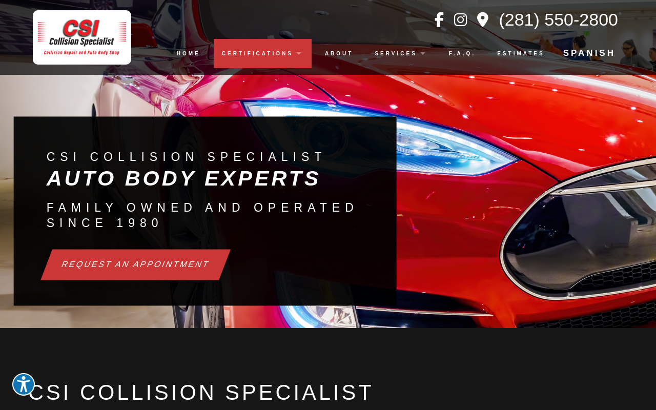 CSI Collision — screenshot of their official website