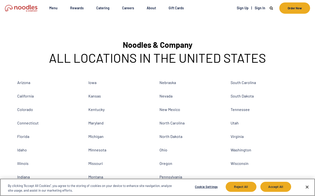 Noodles & Company — screenshot of their official website