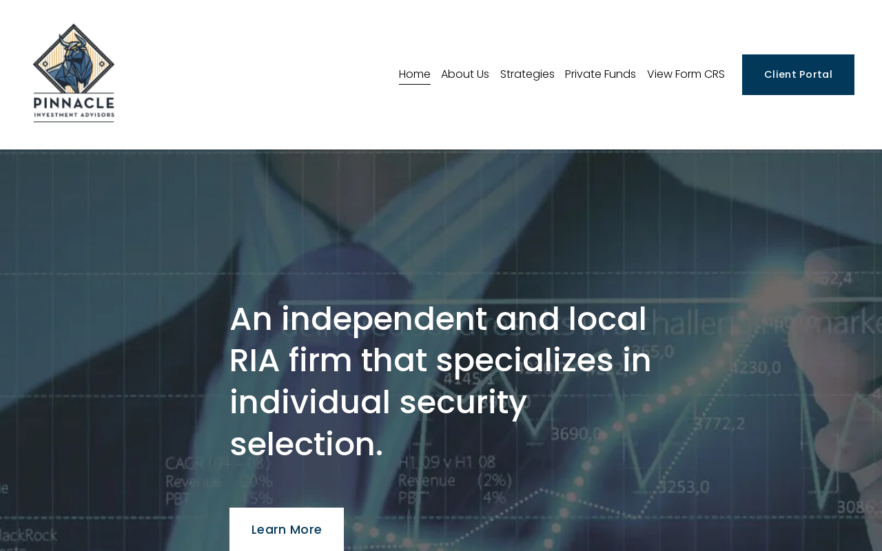 Pinnacle Investment Advisors — screenshot of their official website