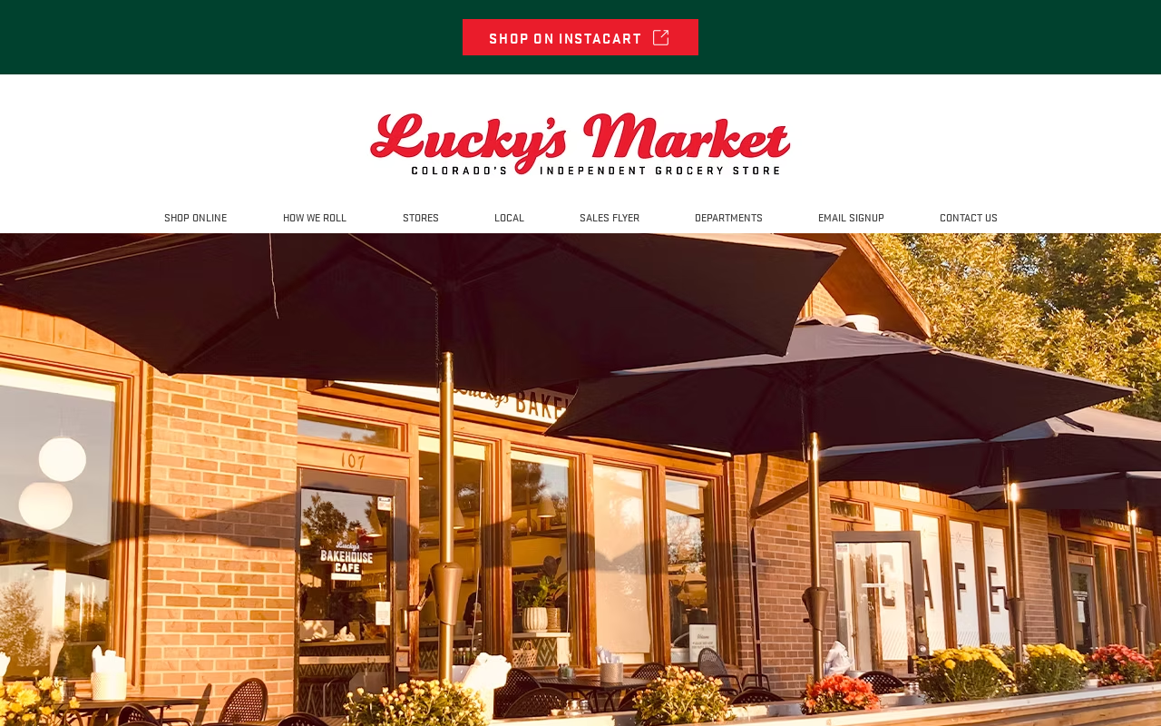 Lucky's Bakehouse Cafe — screenshot of their official website