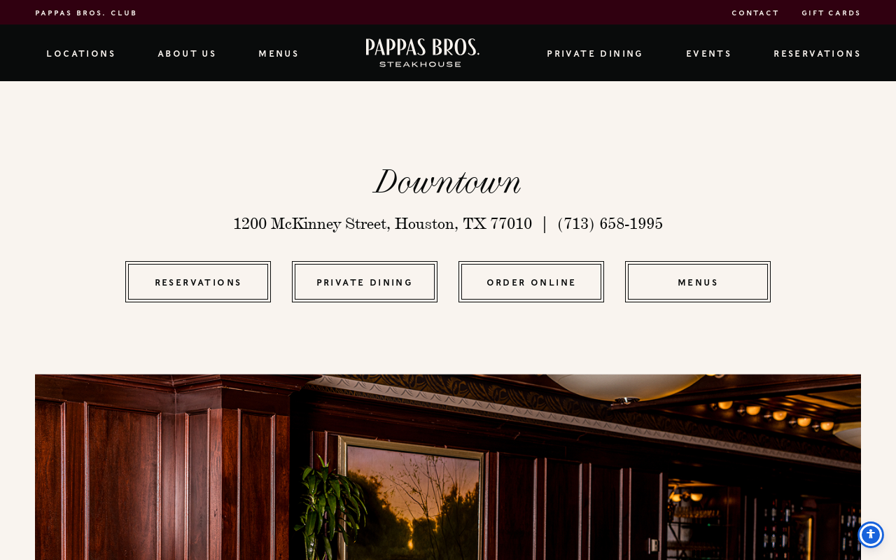 Pappas Bros. Steakhouse — screenshot of their official website