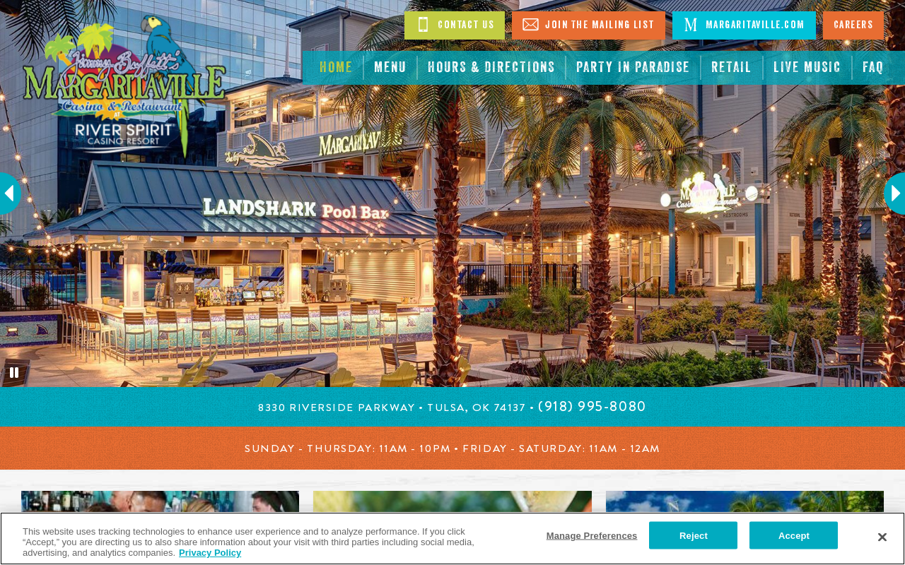 Margaritaville — screenshot of their official website