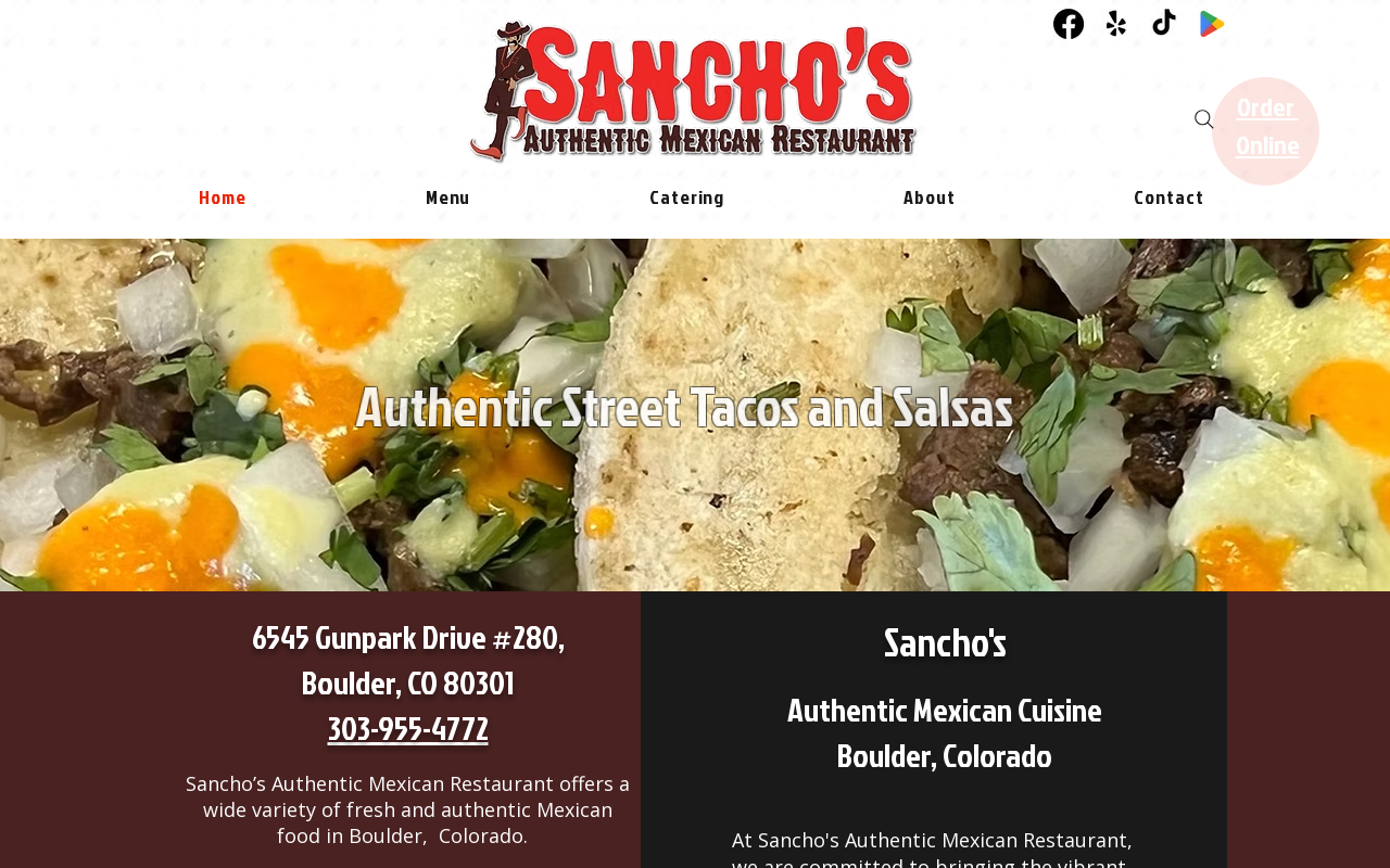 Sancho's Authentic Mexican Restaurant — screenshot of their official website
