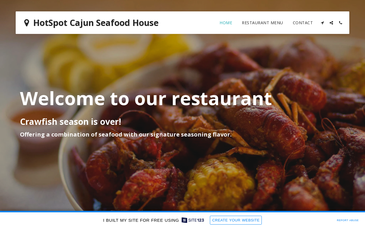 Hotspot Cajun Seafood House — screenshot of their official website
