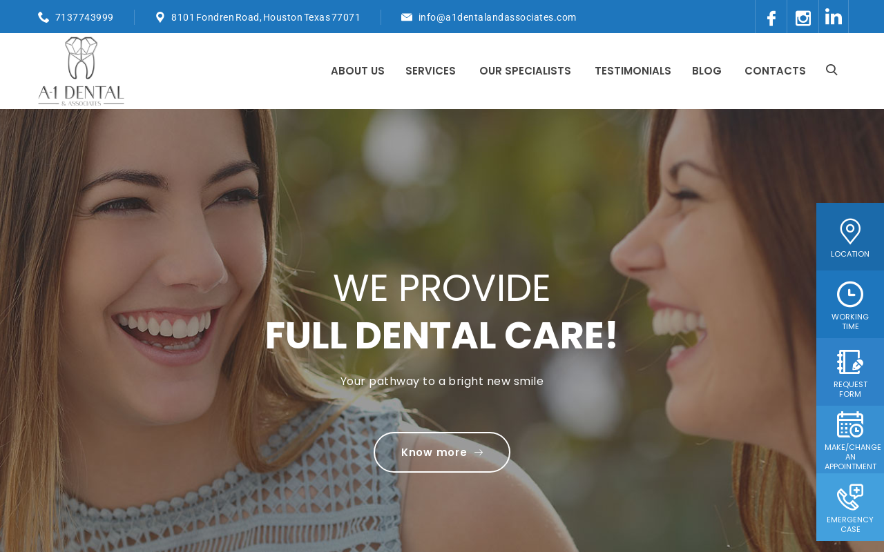 A-1 Dental — screenshot of their official website