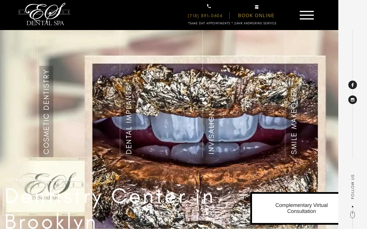 Envy Smile Dental Spa — screenshot of their official website