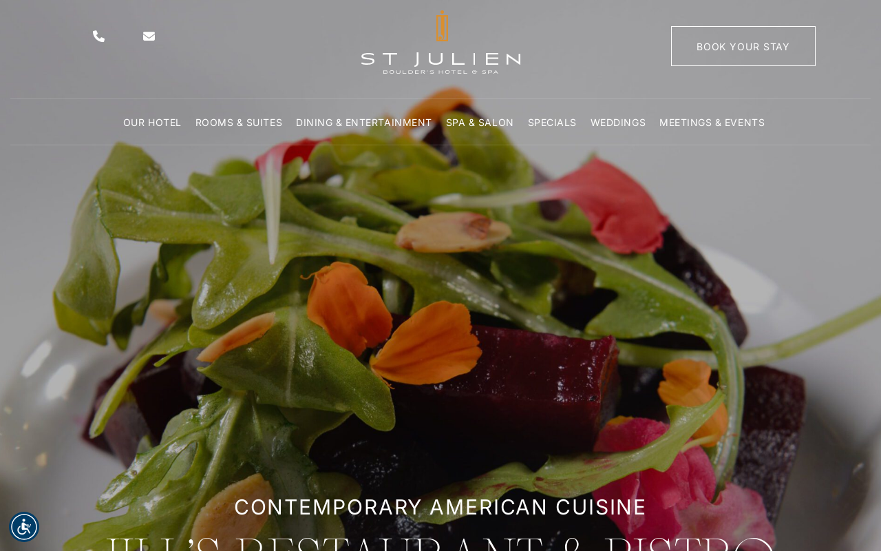 Jill's Restaurant + Bistro — screenshot of their official website