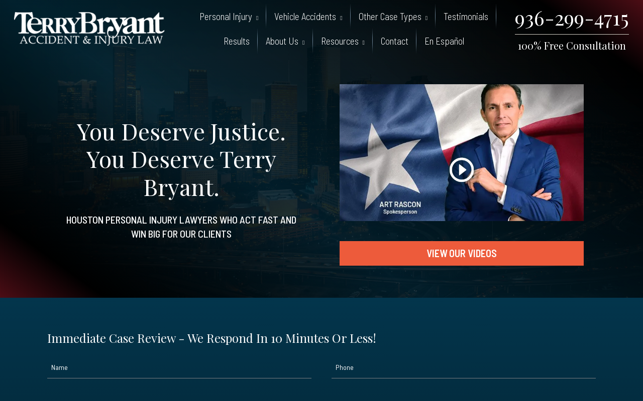 Terry Bryant Accident & Injury Law — screenshot of their official website