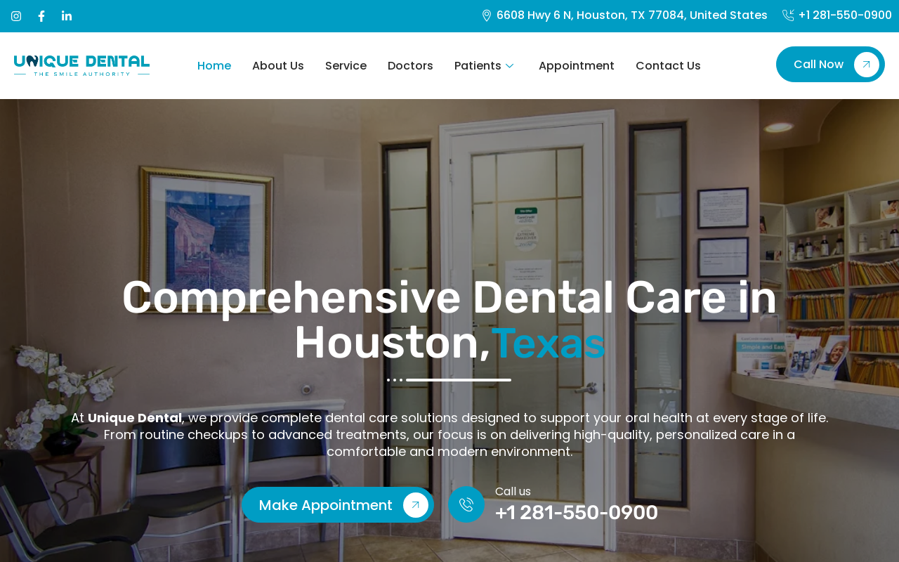 Unique Dental — screenshot of their official website