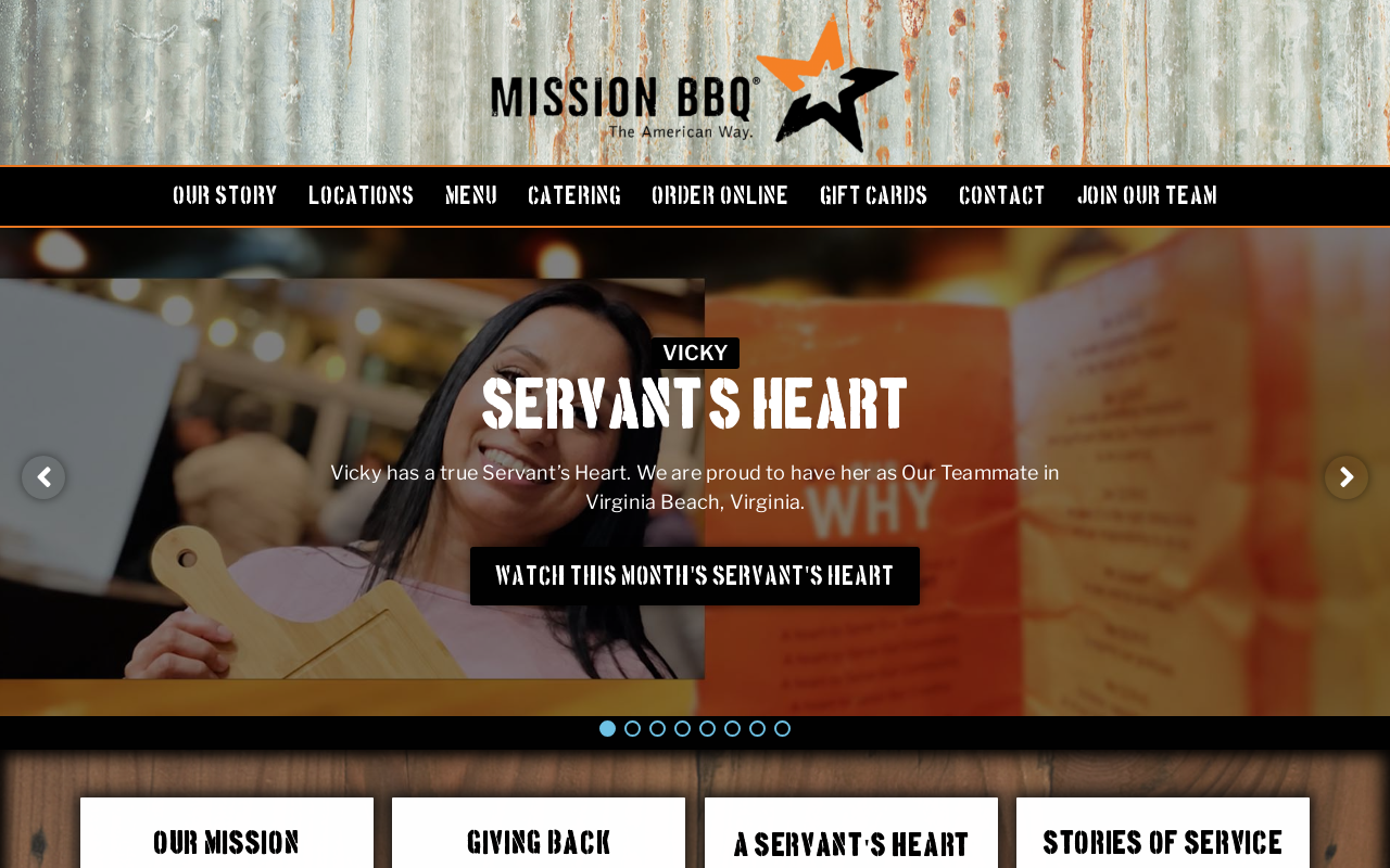 Mission BBQ — screenshot of their official website