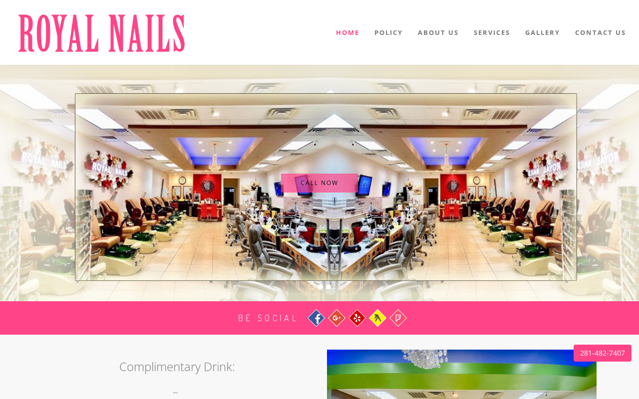 Royal Nails & Spa — screenshot of their official website