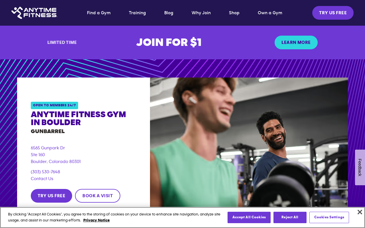 Anytime Fitness — screenshot of their official website