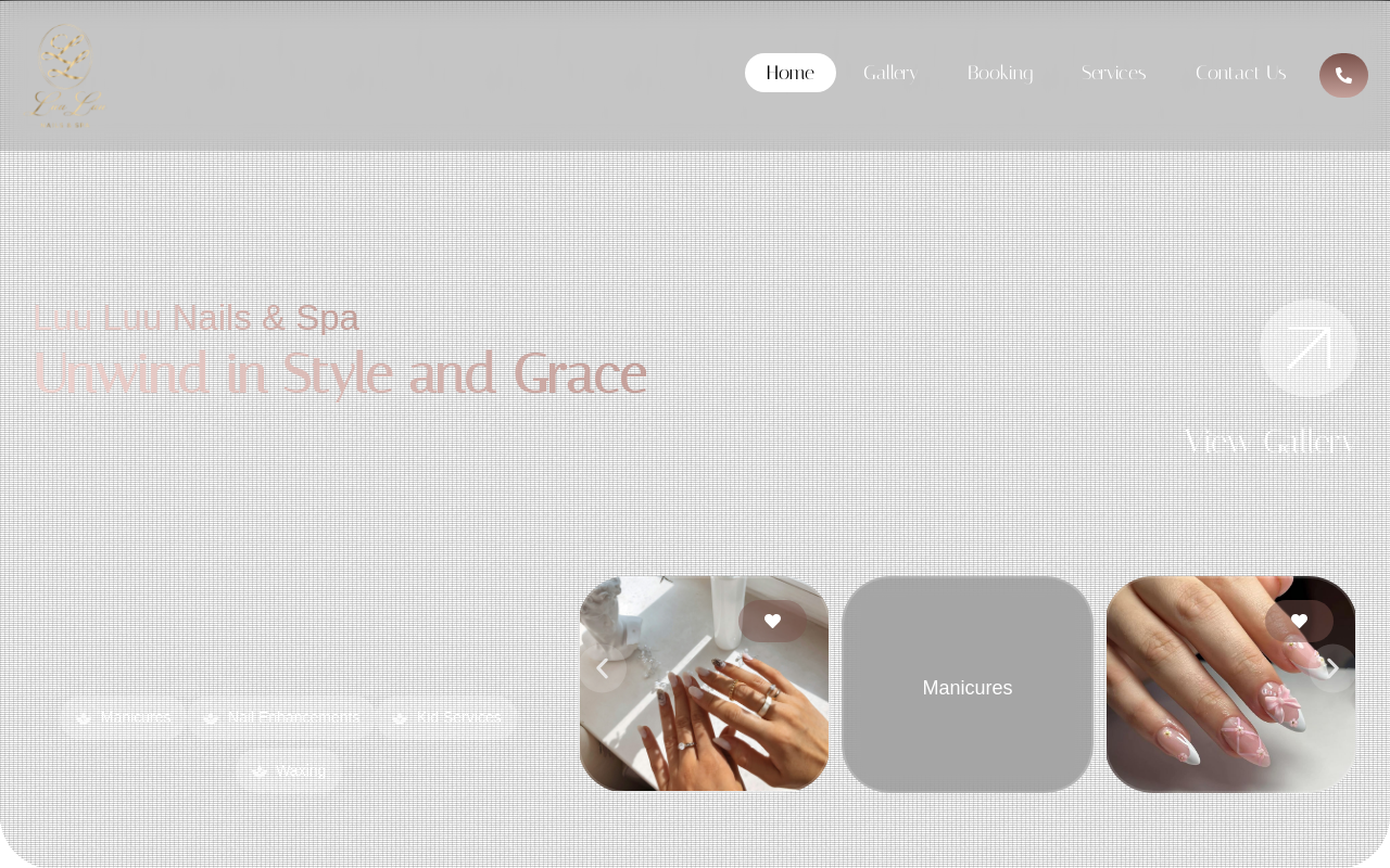 Luu Luu Nails & Spa — screenshot of their official website