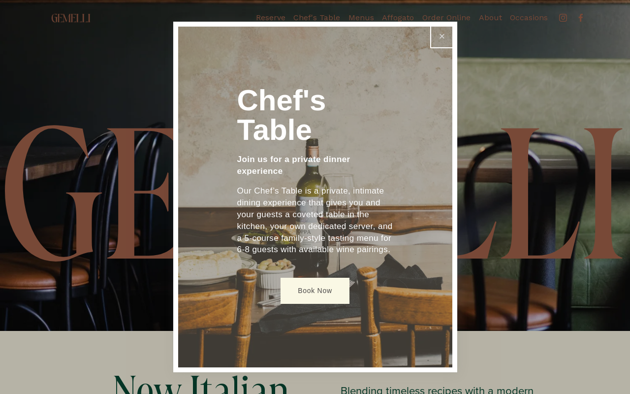Gemelli Italian — screenshot of their official website