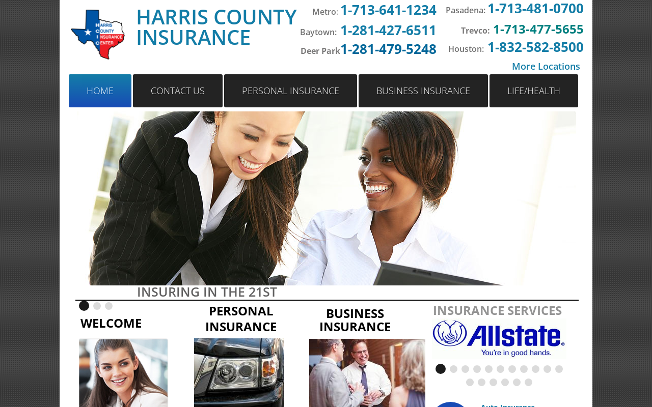 Harris County Insurance Metro — screenshot of their official website