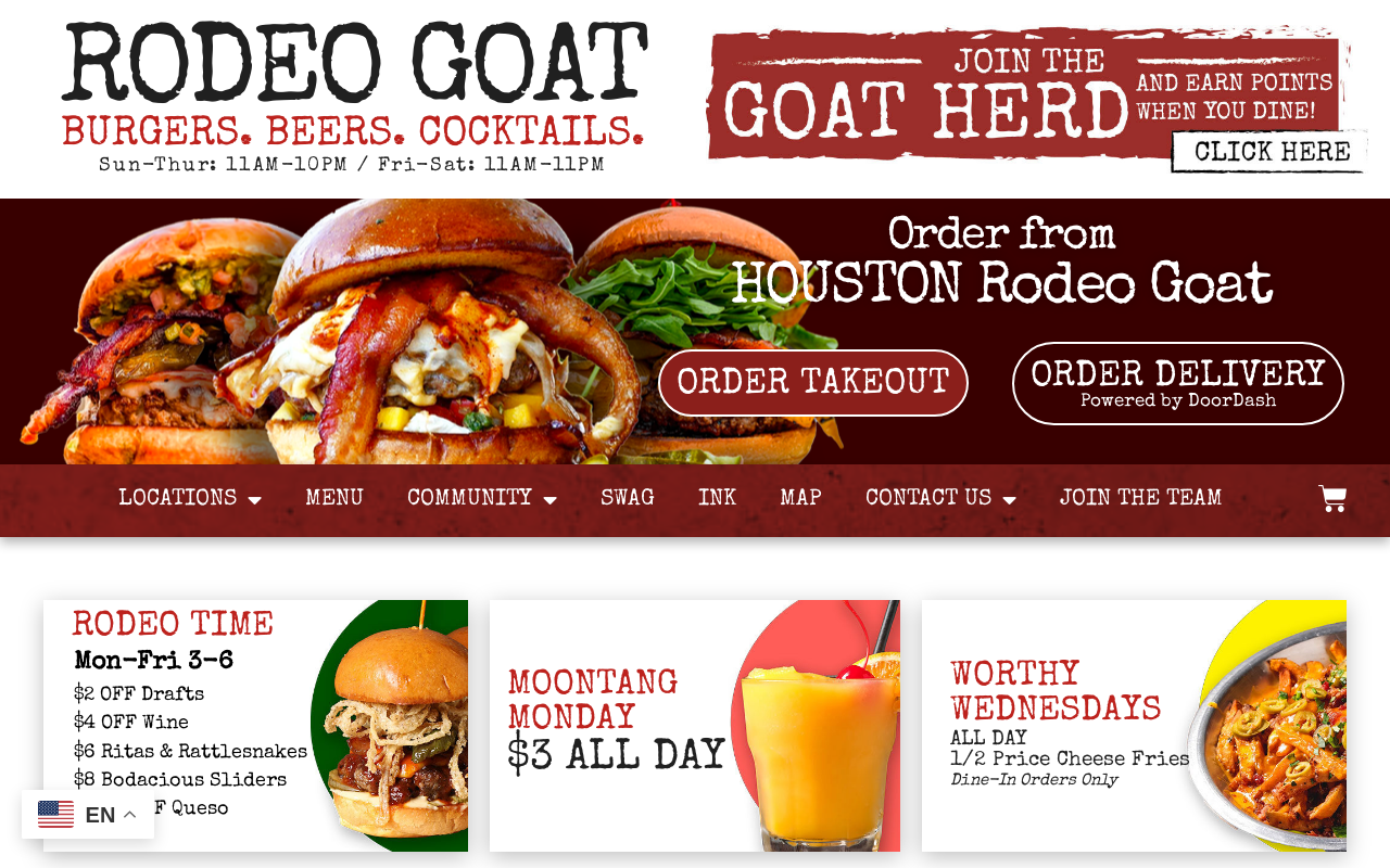 Rodeo Goat — screenshot of their official website