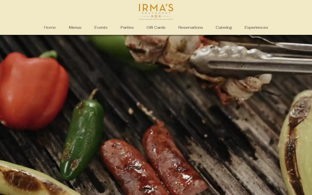 Irma's Southwest Grill — screenshot of their official website