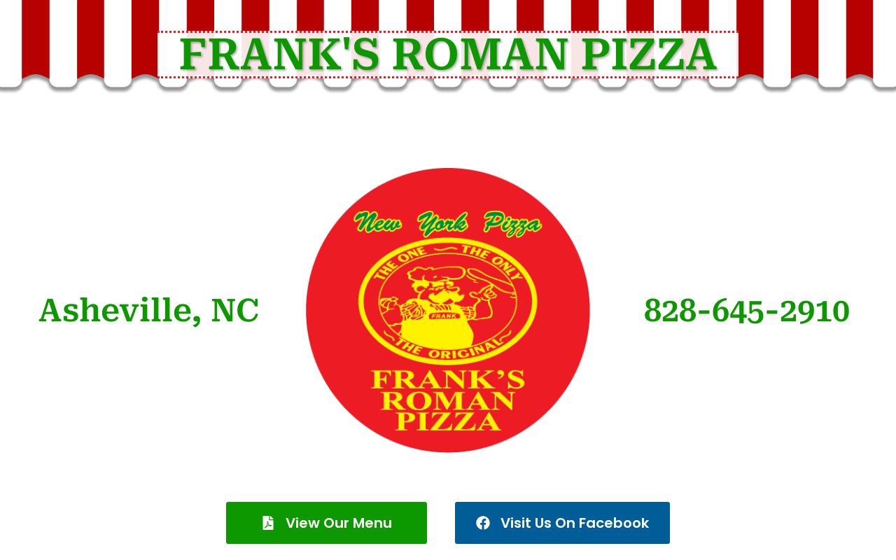 Frank's Roman Pizza — screenshot of their official website