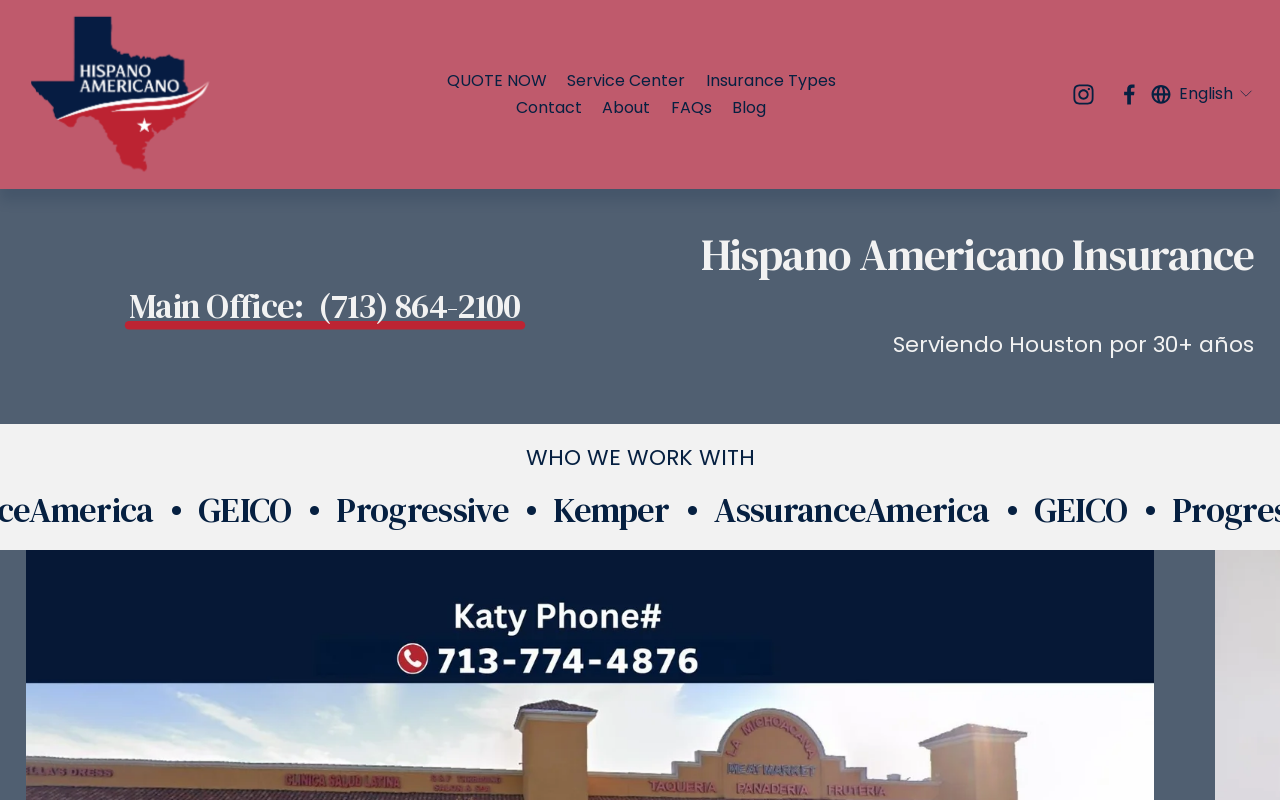 Hispano Americano Insurance Agency — screenshot of their official website