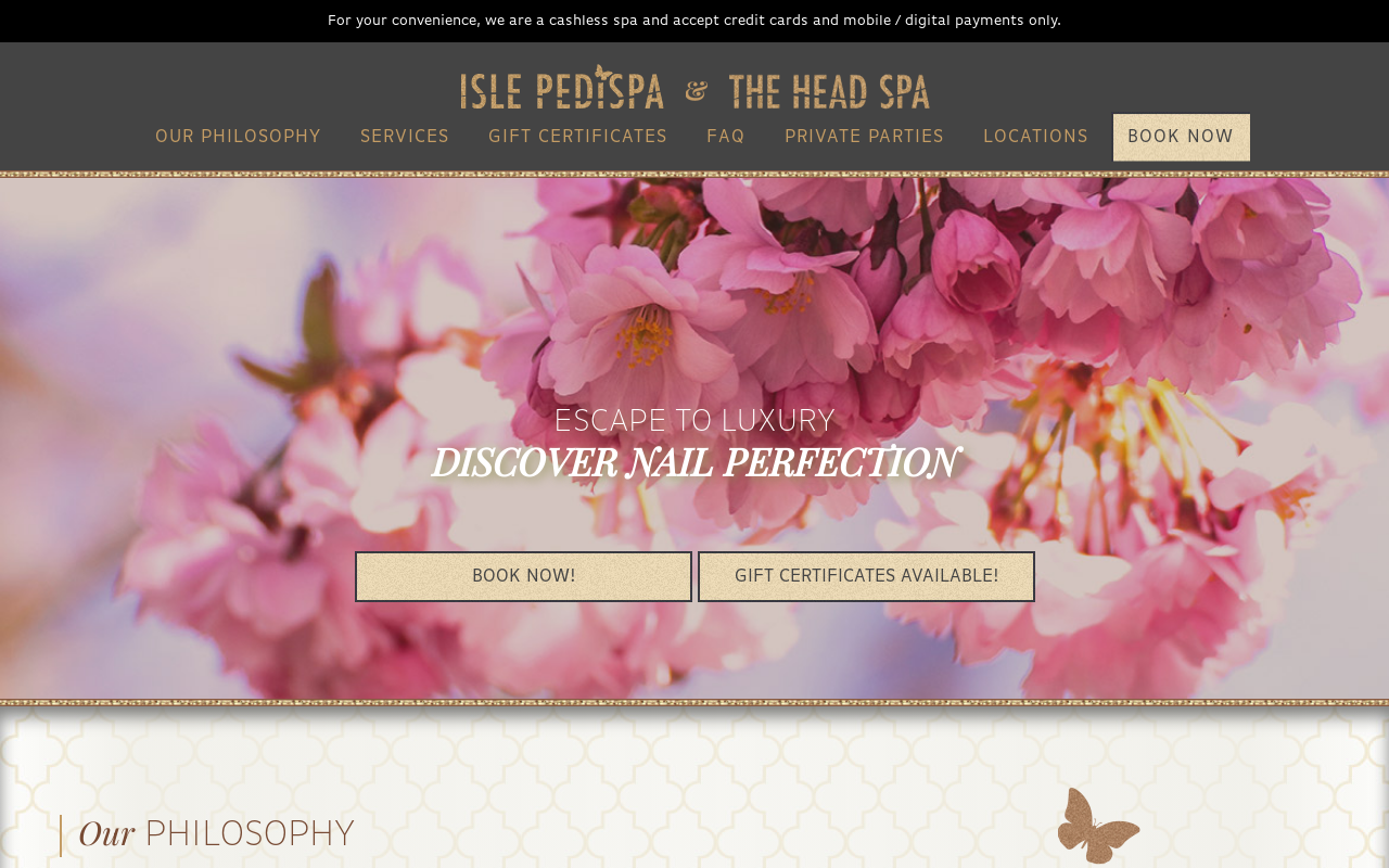 Isle Pedispa — screenshot of their official website