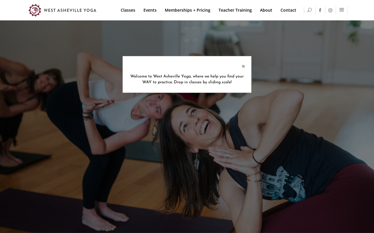 West Asheville Yoga — screenshot of their official website