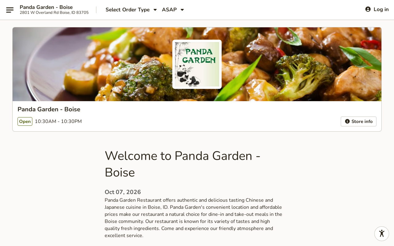 Panda Garden — screenshot of their official website