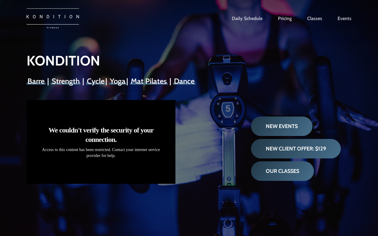 Kondition Fitness — screenshot of their official website