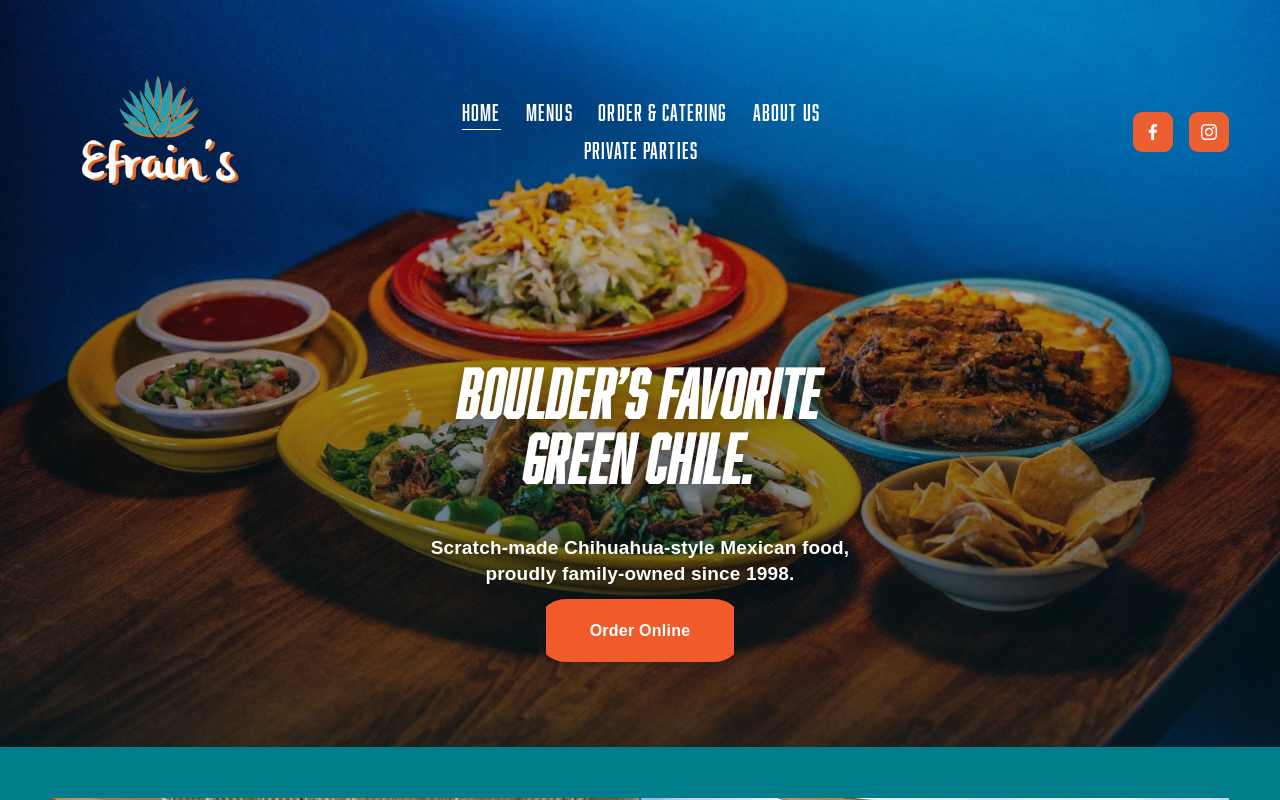 Efrain's of Boulder — screenshot of their official website