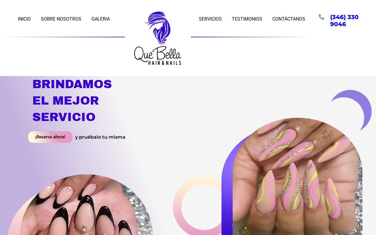 Que Bella Hair & Nails — screenshot of their official website