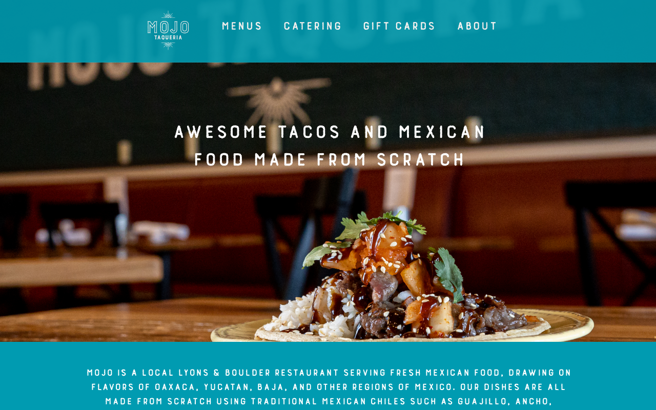 Mojo Taqueria — screenshot of their official website