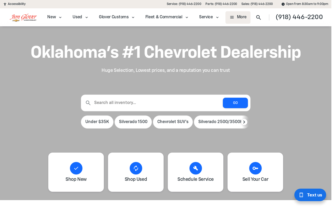 Jim Glover Chevrolet — screenshot of their official website