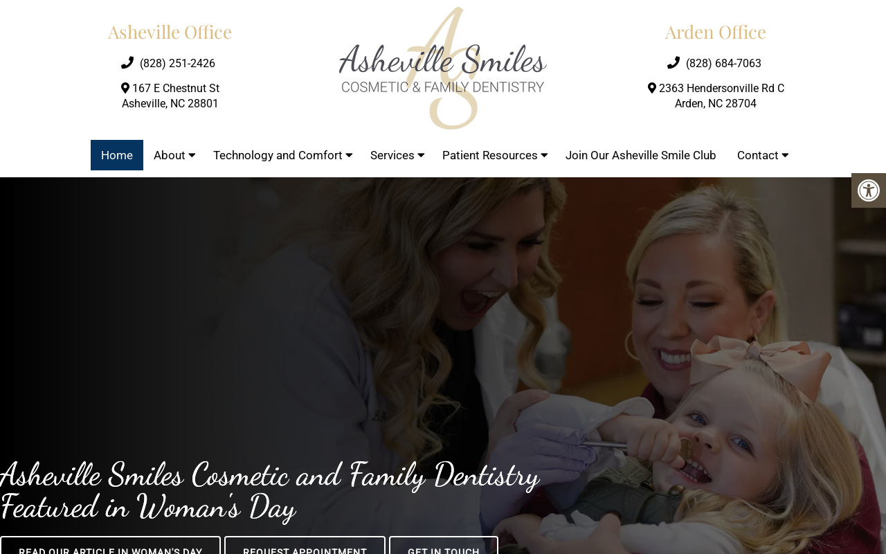 Asheville Smiles Cosmetic and Family Dentistry — screenshot of their official website