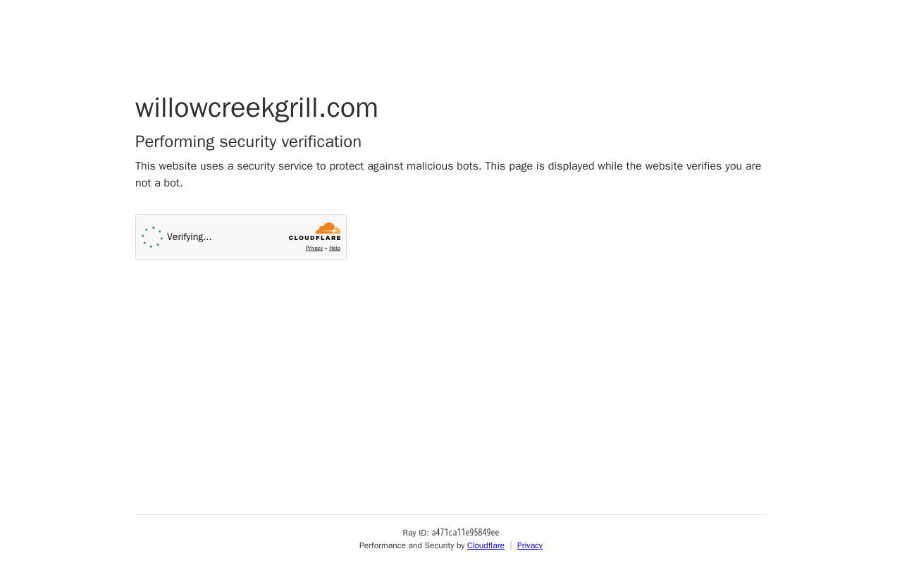 Willowcreek Grill — screenshot of their official website
