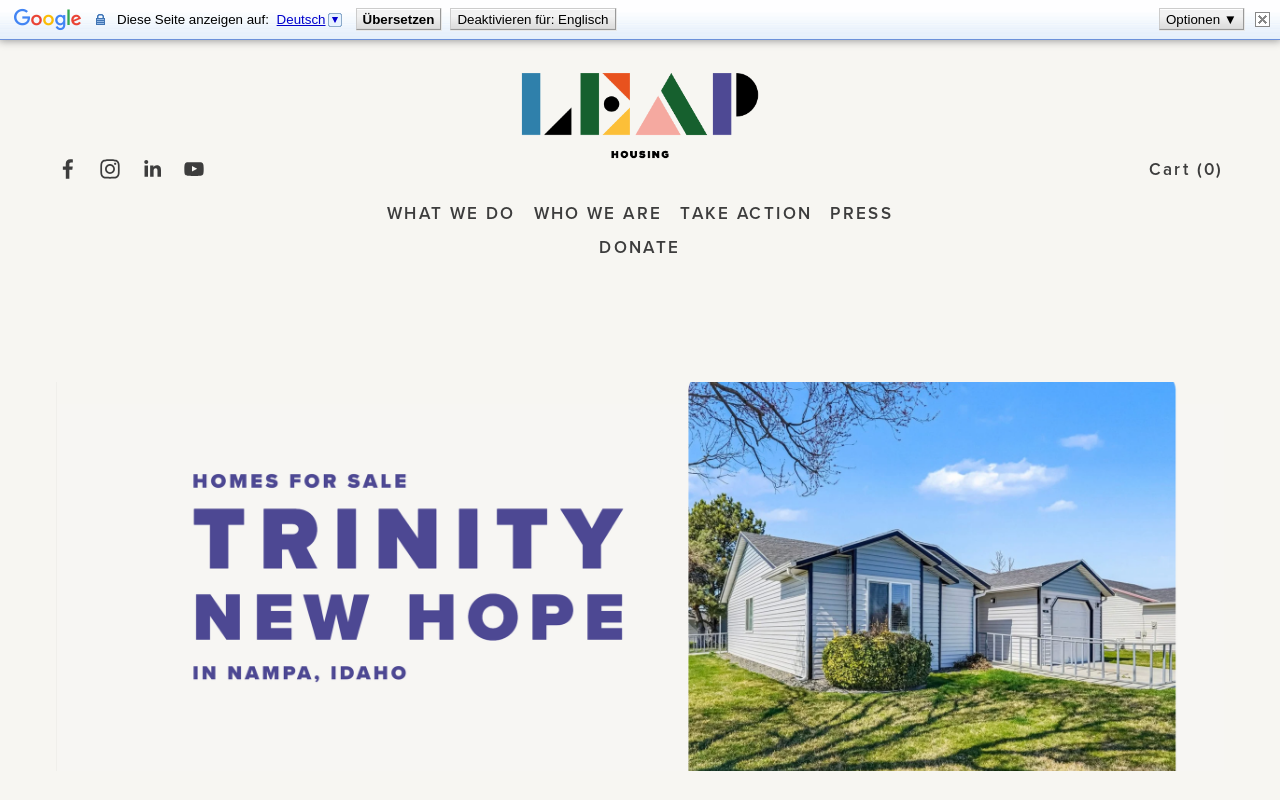 Leap Housing Solutions — screenshot of their official website