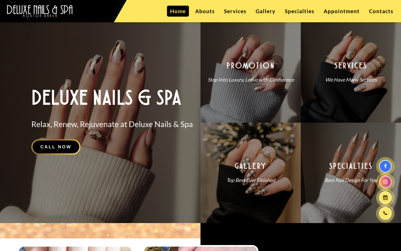 Deluxe Nails & Spa — screenshot of their official website
