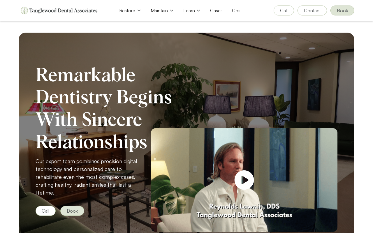 Tanglewood Dental — screenshot of their official website