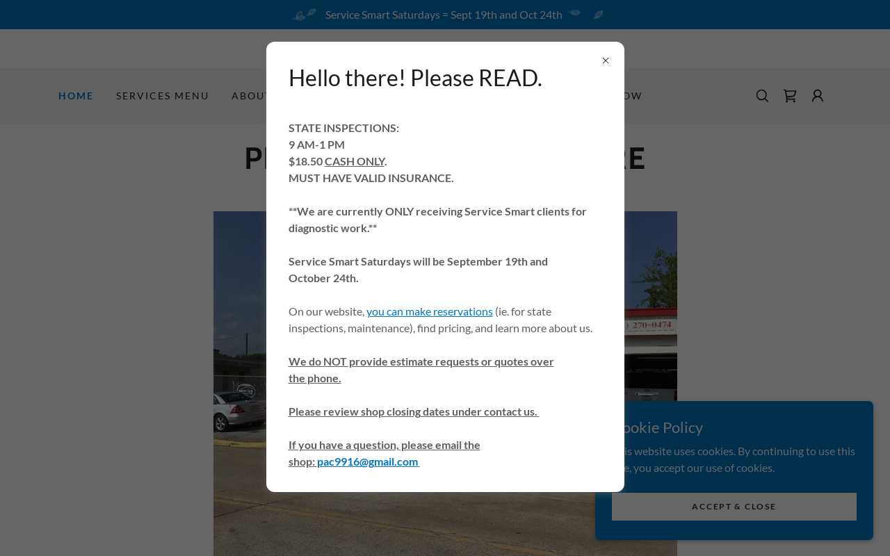 Professional Auto Care — screenshot of their official website