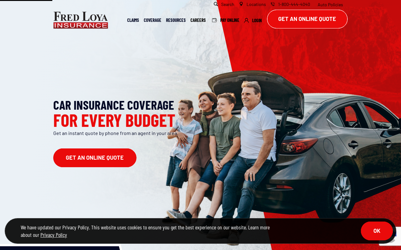 Fred Loya Insurance — screenshot of their official website