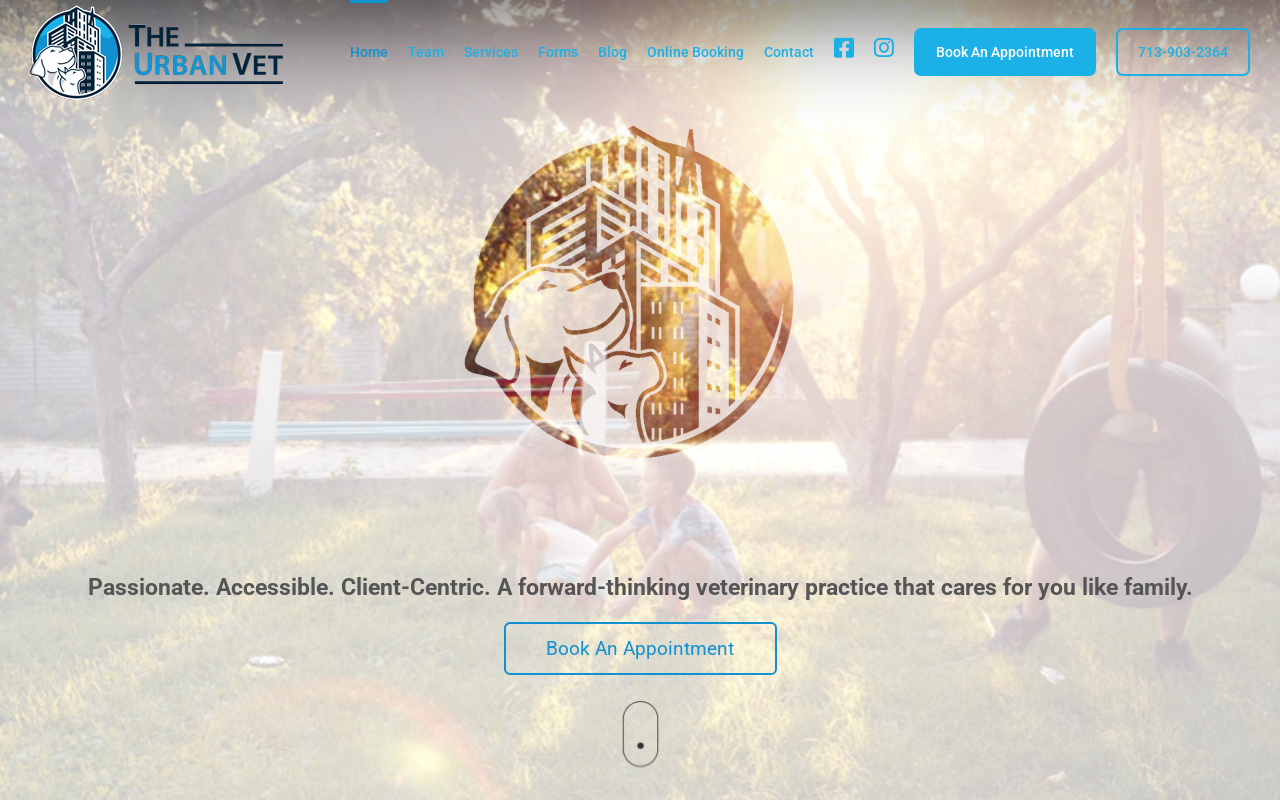 The Urban Vet — screenshot of their official website