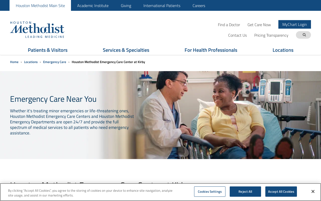 Houston Methodist Emergency Care — screenshot of their official website
