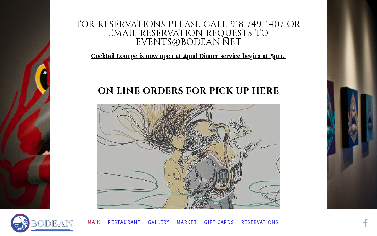 Bodean Seafood Restaurant — screenshot of their official website