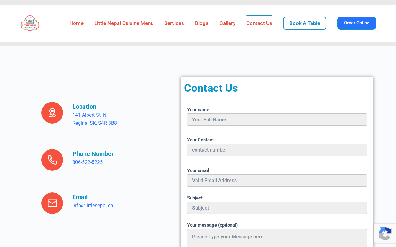 Nepal Cuisine — screenshot of their official website